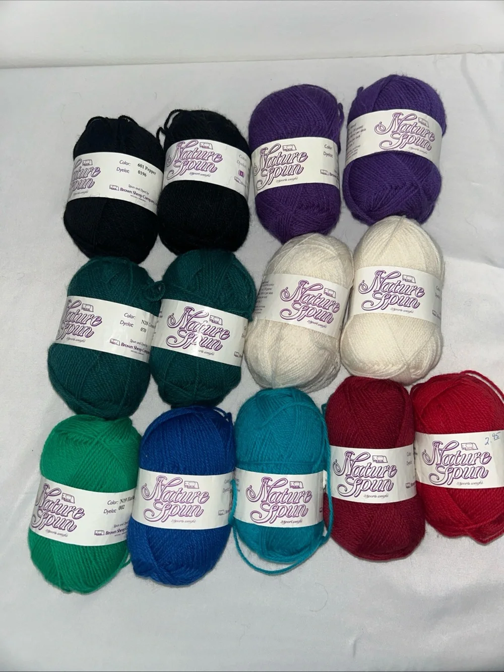 Nature Spun Brown Sheep Sports Weight Mixed Lot 13 Skeins Wool Mothproofed